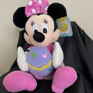 Disney Minnie Mouse Holding Purple Easter Egg 12" Plush Stuffed Toy Vintage NWT